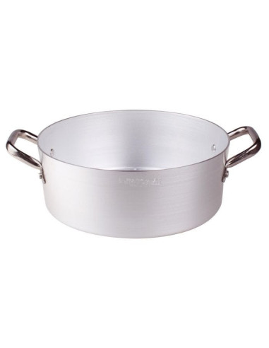 Cacerola baja con asas de acero inoxidable de 2 mm, diámetro 28 cm