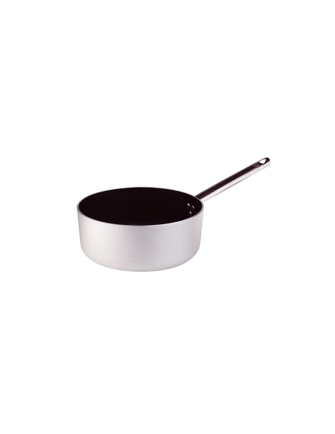 Cacerola baja de aluminio antiadherente de 3 mm con un asa, diámetro 24 cm