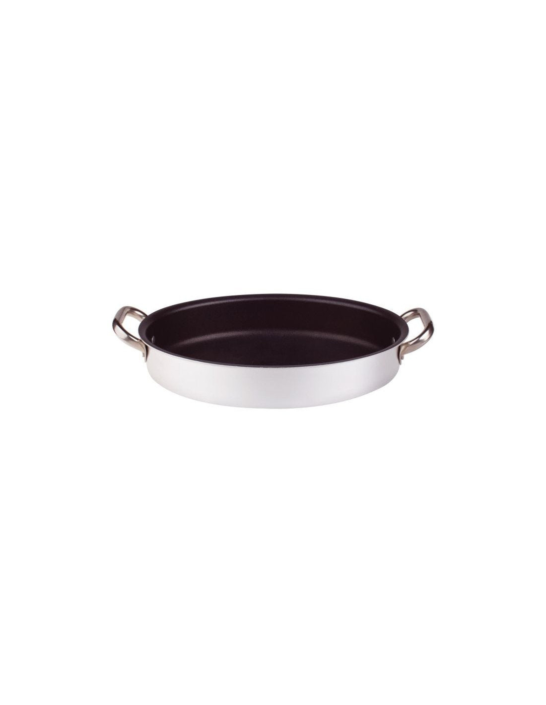 Sartén ovalada antiadherente de aluminio de 3 mm con dos asas, diámetro 34 cm