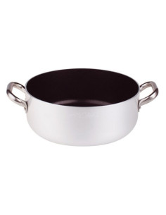 Cacerola baja de aluminio antiadherente de 3 mm con dos asas, diámetro 24 cm