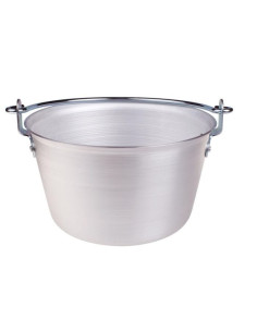 Olla para polenta de aluminio de 3 mm con mango de hierro, diámetro 28 cm