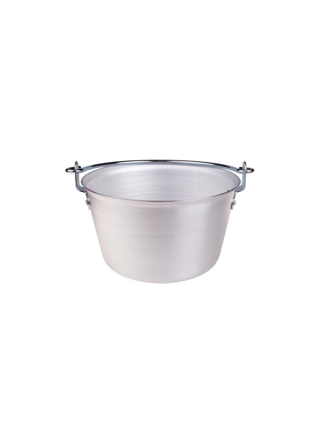 Olla para polenta de aluminio de 3 mm con mango de hierro, diámetro 22 cm