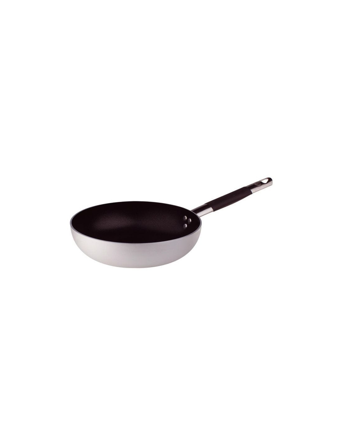 Sartén acampanada de aluminio antiadherente de 3 mm con mango frío, diámetro 32 cm