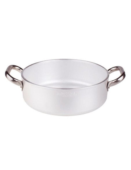Cacerola baja radiante en aluminio de 5mm con dos asas, diámetro 24cm