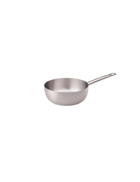 Cacerola cónica de acero inoxidable para inducción, un asa, diámetro 16cm