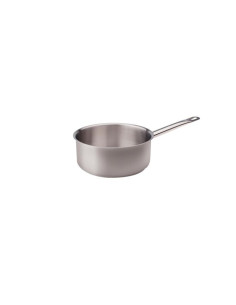 Cacerola baja de acero inoxidable para inducción, un asa, diámetro 16cm