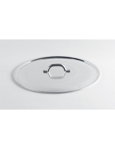 Tapa plana brillante de alta resistencia con borde y puente, diámetro 26 cm.