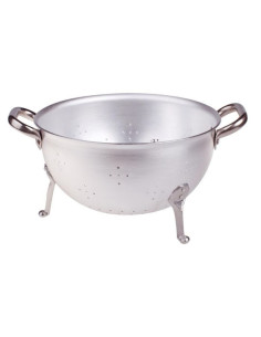 Colador de aluminio de tres patas de 3 mm con dos asas