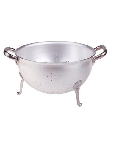 Colador de aluminio de tres patas de 3 mm con dos asas