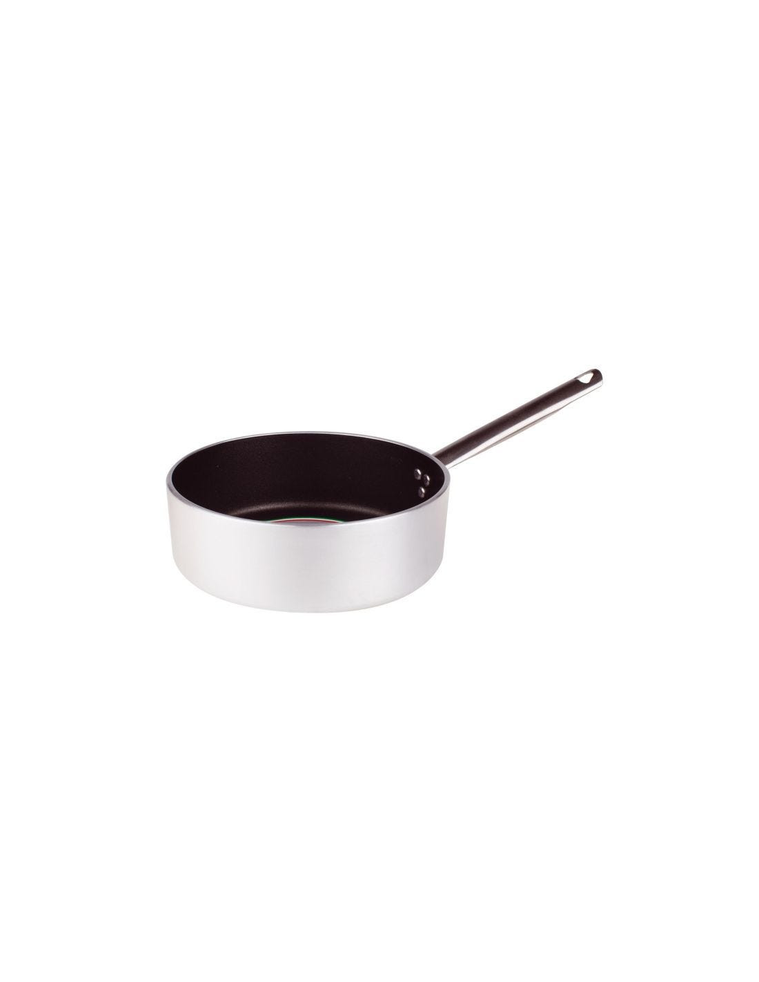 Cacerola baja de aluminio antiadherente de 5 mm con un asa, diámetro 24 cm
