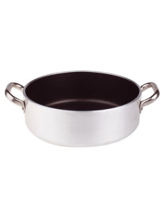 Cacerola baja de aluminio antiadherente de 5 mm con dos asas, diámetro 24 cm