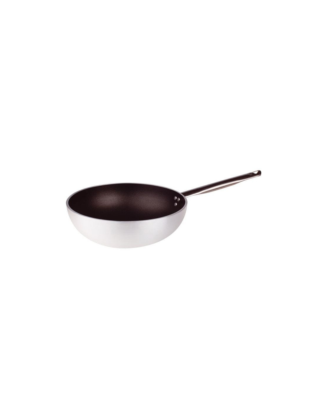 Wok con fondo plano de aluminio antiadherente de 5 mm con un mango, diámetro 28 cm