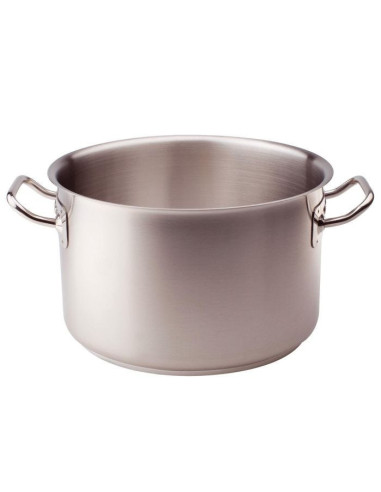 Cacerola alta de acero inoxidable para inducción, dos asas, diámetro 28cm