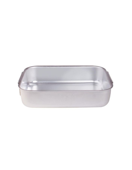 Asador rectangular pesado de aluminio de 3 mm con esquinas redondeadas, tamaño 65 x 43 cm