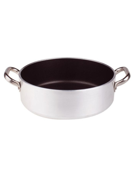 Cacerola baja de aluminio antiadherente de 5 mm con dos asas, diámetro 36 cm