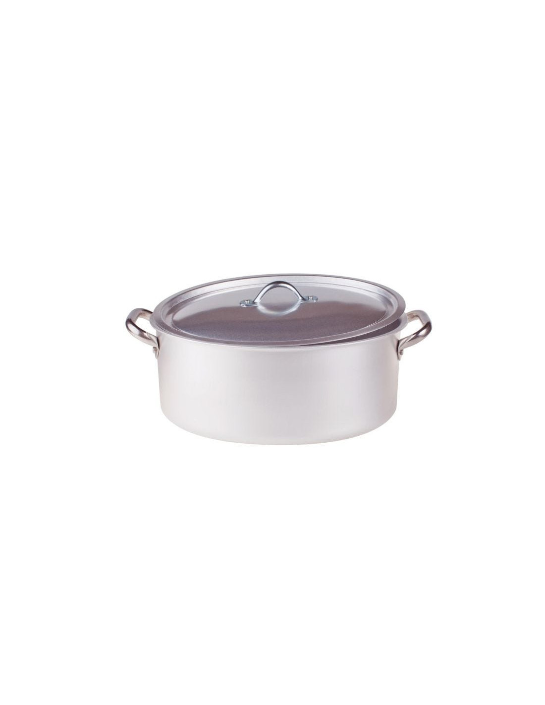 Cacerola ovalada de aluminio de 3 mm con tapa, diámetro 50x36 cm
