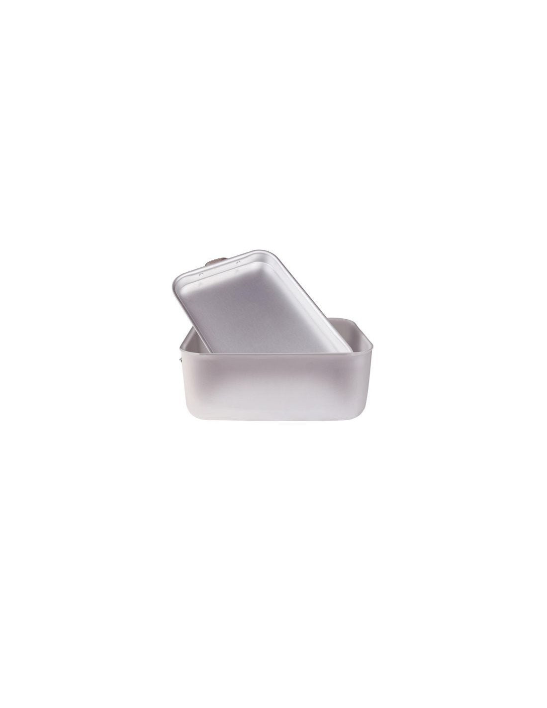 Sartén rectangular de aluminio de 3 mm con tapa souté, tamaño 40x26cm