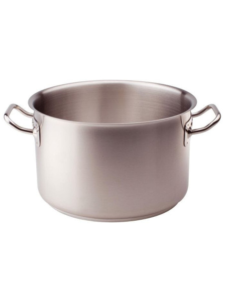 Cacerola alta de acero inoxidable para inducción, dos asas, diámetro 40cm