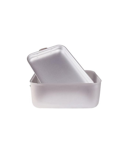 Sartén rectangular de aluminio de 3 mm con tapa souté, tamaño 60x40cm