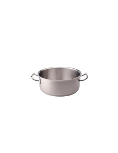 Cacerola baja de acero inoxidable para inducción, dos asas, diámetro 50cm