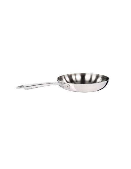Sartén de aluminio-inox de 5 capas, pulida, para inducción con mango tubular, diámetro 20 cm