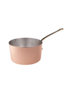 Cacerola alta lisa de cobre  1 asa, 18 cm de diámetro