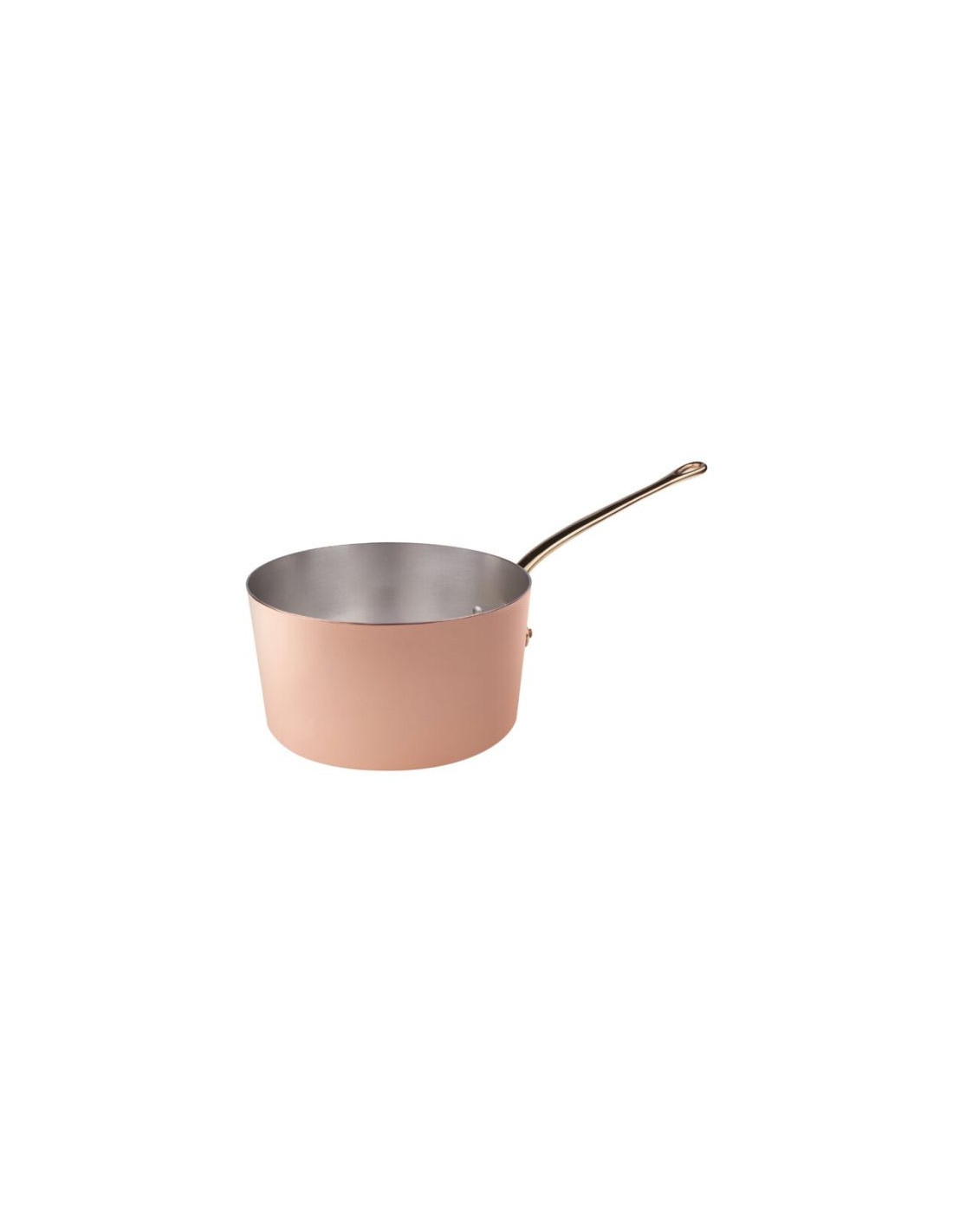 Cacerola alta lisa de cobre  1 asa, 20 cm de diámetro