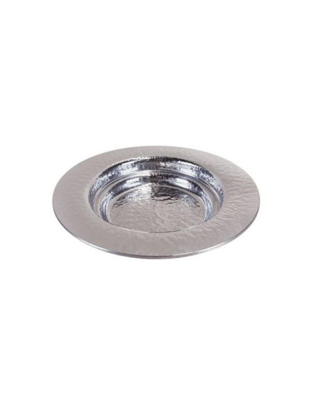 Mini-placa martillada en acero inoxidable, diámetro 11,8cm