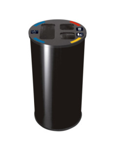 PROBBAX - WB-1271-BLA - Papelera Separación Residuos 60L Negro |