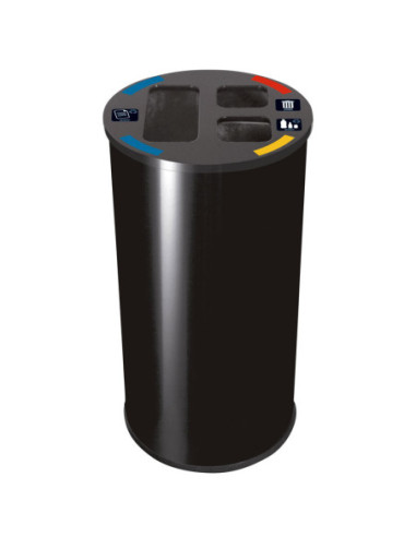 PROBBAX - WB-1271-BLA - Papelera Separación Residuos 60L Negro |