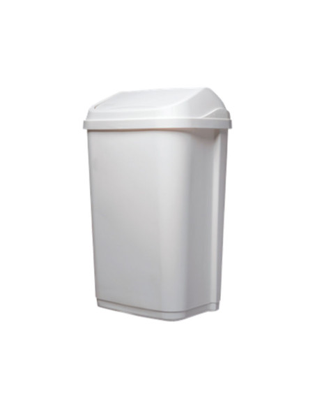 PROBBAX - ST-0210-WHT - Papelera con tapa basculante - 10 L de capacidad - 24,6 x 19,8 x 37,3 cm - Blanco