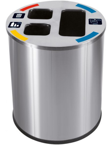 Probbax Contenedor de separación de residuos 40L - 3 compartimentos