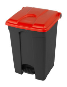 Probbax Contenedor de paso de 45L más del 50% reciclado tapa roja