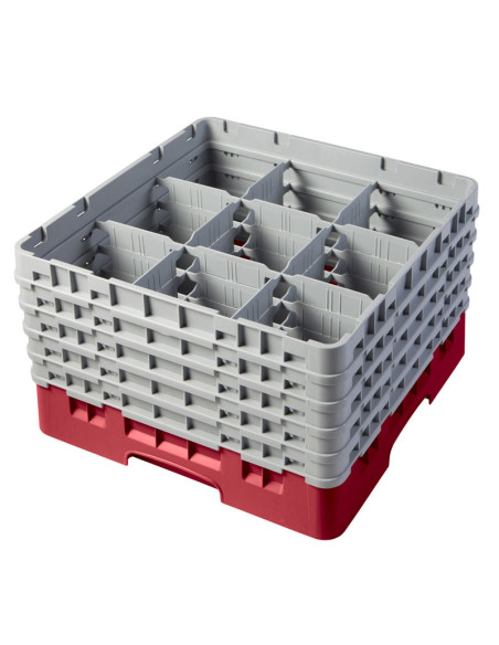 CAMBRO - 9S958-167 - Cesta de lavado 9 comp. 5 alturas - 14,8 cm Ø máx. - alt. máx. 25,8 cm - 50 x 50 x 30,8 cm
