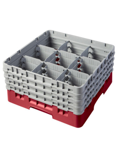 CAMBRO - 9S958-167 - Cesta de lavado 9 comp. 5 alturas - 14,8 cm Ø máx. - alt. máx. 25,8 cm - 50 x 50 x 30,8 cm