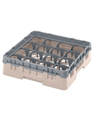 CAMBRO - 16S318-151 - Cesta de lavado 16 comp. 1 altura - 10,9 cm Ø máx. - alt. máx. 9,4 cm - 50 x 50 x 14,3 cm