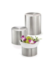 Tablecraft Pedestal cilíndrico - set de 3 pc - 20 cm s Ø x 23 cm alto. / 18 cm Ø x 15 cm alto. / 15 cm Ø x 8 cm alto.