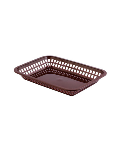 Tablecraft Cesta a la carta y fuente grande de 27 x 19,5 x 3,75 cm Marrón