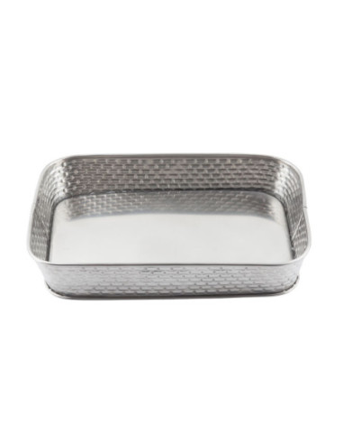 Tablecraft Bandeja rectangular 24,1 cm x 22,8 cm x 3,8 cm alto.- textura de ladrillos