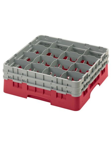 CAMBRO - 16S534-110 - Cesta de lavado 16 comp. 2 alturas - 10,9 cm Ø máx. - alt. máx. 14,9 cm - 50 x 50 x 18,4 cm