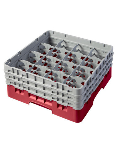 CAMBRO - 16S638-110 - Cesta de lavado 16 comp. 3 alturas - 10,9 cm Ø máx. - alt. máx. 17,6 cm - 50 x 50 x 22,5 cm