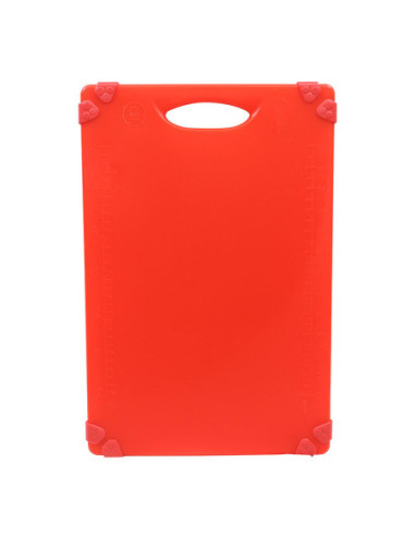 Tablecraft Tabla de cortar con soportes de silicona - 50 x 38 x 1,3 cmRojo