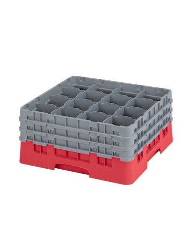 CAMBRO - 16S738-151 - Cesta de lavado 16 comp. 3 alturas - 10,9 cm Ø máx. - alt. máx. 20 cm - 50 x 50 x 22,5 cm