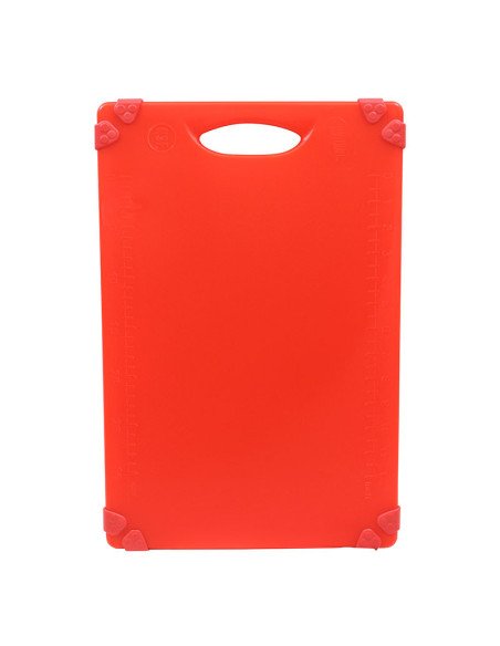 Tablecraft Tabla de cortar con soportes de silicona - 45,5 x 30,5 x 1,3 cm Rojo