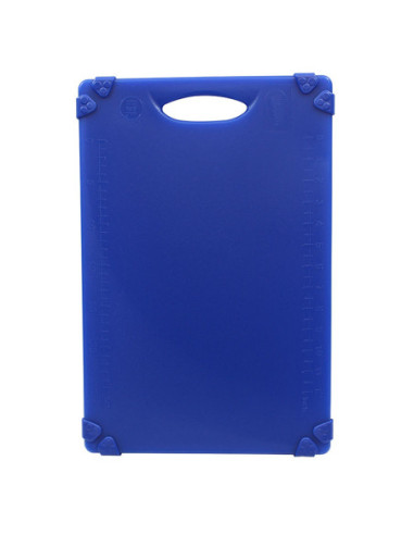 Tablecraft Tabla de cortar con soportes de silicona - 45,5 x 30,5 x 1,3 cm Azul