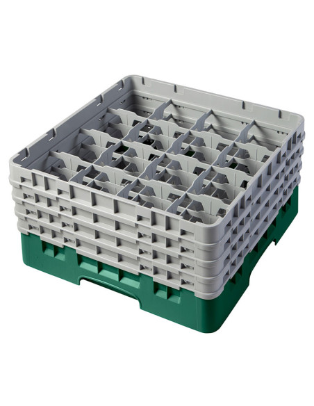 CAMBRO - 16S800-110 - Cesta de lavado 16 comp. 4 alturas - 10,9 cm Ø máx. - alt. máx. 21,7 cm - 50 x 50 x 26,7 cm