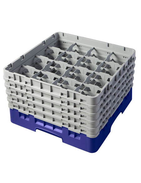 CAMBRO - 16S958-151 - Cesta de lavado 16 comp. 5 alturas - 10,9 cm Ø máx. - alt. máx. 25,8 cm - 50 x 50 x 30,8 cm