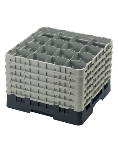 CAMBRO - 16S1214-163 - Cesta de lavado 16 comp. 6 alturas - 10,9 cm Ø máx. - alt. máx. 32,3 cm - 50 x 50 x 34,9 cm