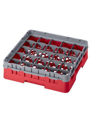 CAMBRO - 25S318-163 - Cesta de lavado 25 comp. 1 altura - 8,7 cm Ø máx. - alt. máx. 9,4 cm - 50 x 50 x 14,3 cm