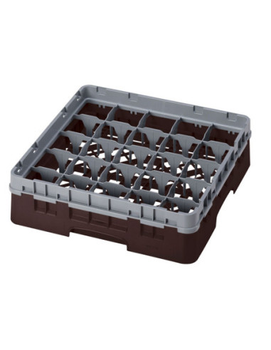CAMBRO - 25S318-163 - Cesta de lavado 25 comp. 1 altura - 8,7 cm Ø máx. - alt. máx. 9,4 cm - 50 x 50 x 14,3 cm